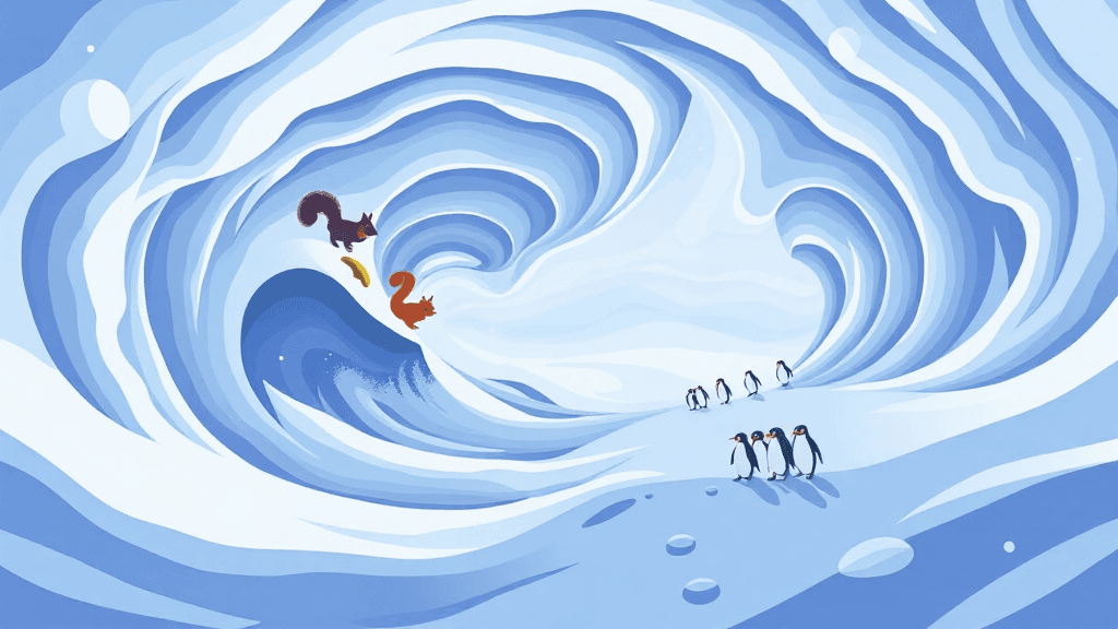 Header image for: Dimensional Snow & Squirrel Speed Winds: Penguins Incoming!