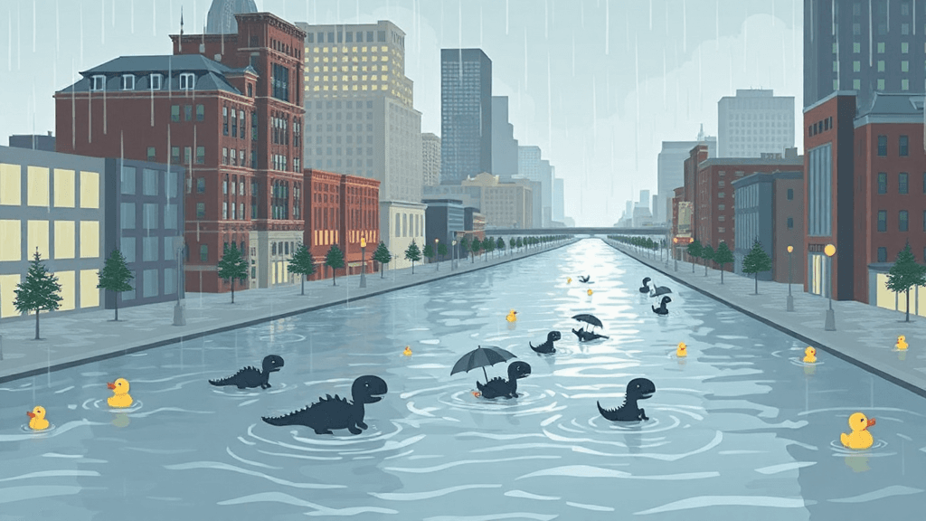 Header image for: GRAND RAPIDS FLOODED—I SWEAR I SAW A FLYING FISH & THUNDER LIZARDS ARE DEFINITELY INVOLVED!



