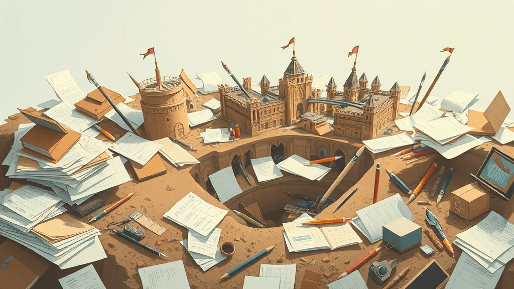 Header image for: HOME OFFICE CHAOS? I ONCE FOUND A LOST CIVILIZATION IN MINE (AND PENS WITH DRAWBRIDGES)!