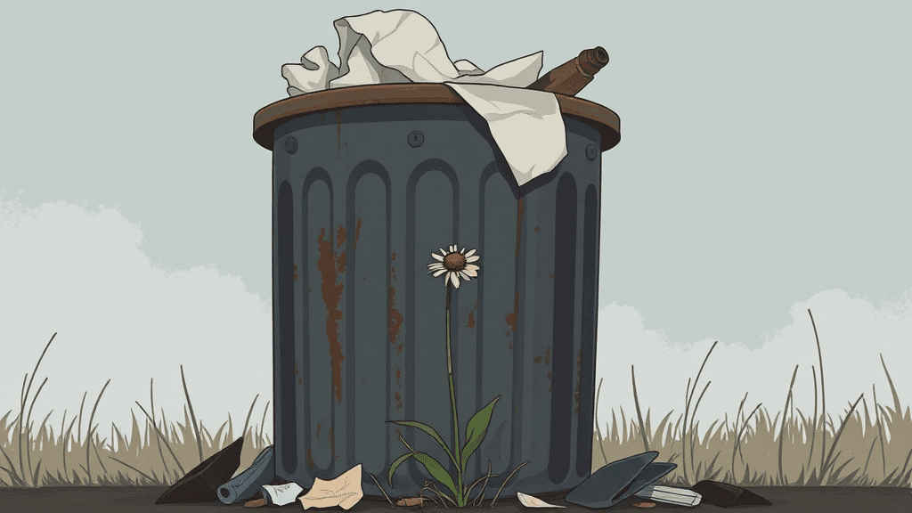 Header image for: LADY IN TRASH CAN SAD!