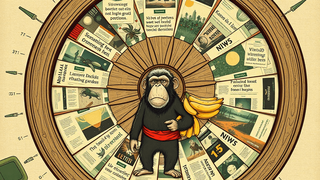 Header image for: Tiberius Discovers Ape News Wheel—Worry Spins Faster!



