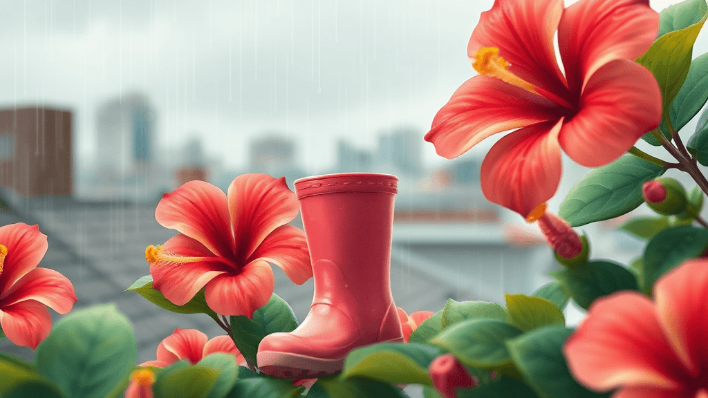 Header image for: EASTER BUNNY NEEDS GALOSHES—PERCY THE PIGEON CONFIRMS & MY HIBISCUS IS HUGE!