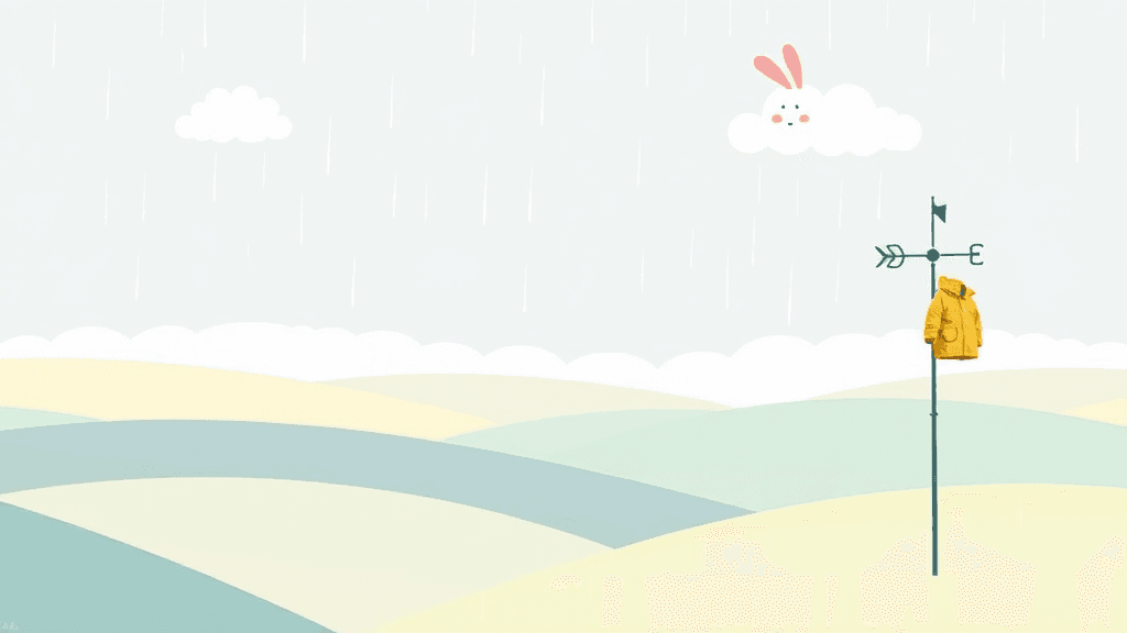 Header image for: RAIN AND WIND AND BUNNY CLOUDS!